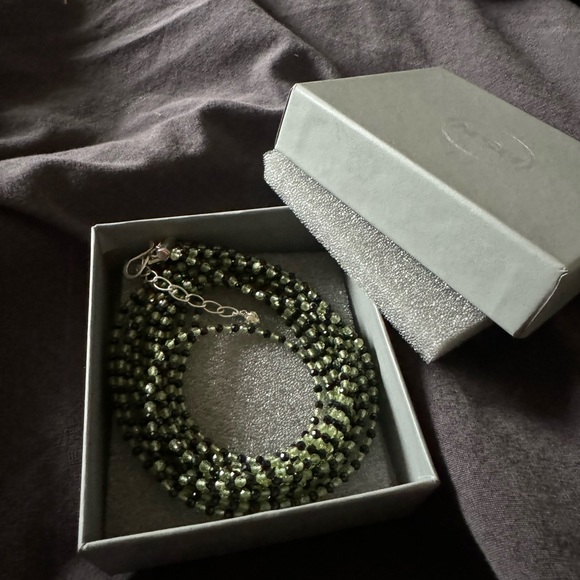 Jay King 5-Strand Green Peridot Black Spinel Waterfall-Design Necklace NIB! - Picture 2 of 5